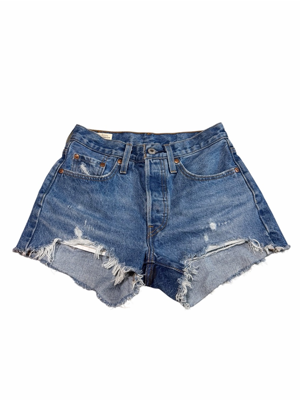 Levi's Premium 501 Original High Rise Denim Shorts | Medium Wash | size 24
